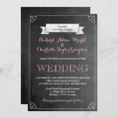 ヴィンテージ黒板ウェディング招待状 招待状 (正面/裏面)
