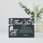 ヴィンテージ黒板シャワーサンキューカード ポストカード (スタンド正面)