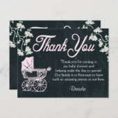 ヴィンテージ黒板シャワーサンキューカード ポストカード (正面/裏面)