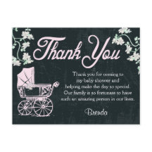 ヴィンテージ黒板シャワーサンキューカード