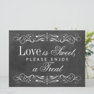 ヴィンテージ黒板スクロールワーク「Love is Sweet」サイン 招待状
