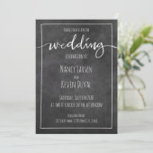 ヴィンテージ黒板タイポグラフィ結婚式招待状 招待状 (スタンド正面)