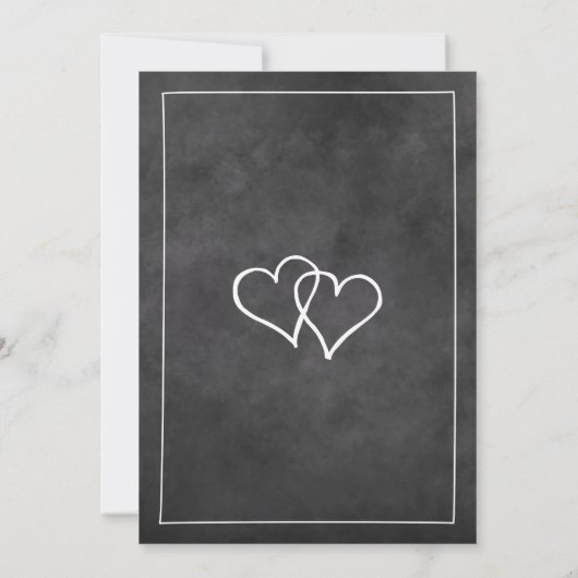 ヴィンテージ黒板タイポグラフィ結婚式招待状 招待状 (裏面)