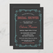 ヴィンテージ黒板ブライダルシャワー招待状 招待状 (正面/裏面)