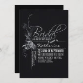 ヴィンテージ黒板ブライダルシャワー招待状 招待状 (正面/裏面)