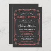 ヴィンテージ黒板ブライダルシャワー招待状 招待状 (正面/裏面)