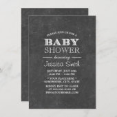 ヴィンテージ黒板ベビーシャワー 招待状 (正面/裏面)