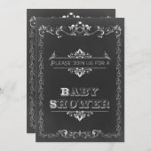 ヴィンテージ黒板両面ベビーシャワー 招待状 (正面/裏面)
