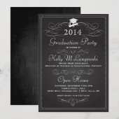 ヴィンテージ黒板卒業お知らせ 招待状 (正面/裏面)