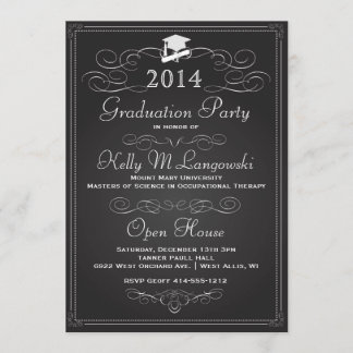 ヴィンテージ黒板卒業お知らせ 招待状
