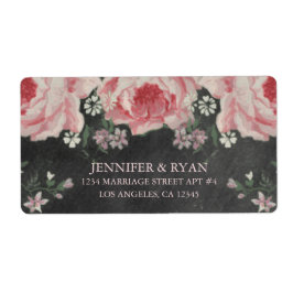 ヴィンテージ黒板花差出人住所ラベル ラベル