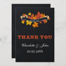 ヴィンテージ黒板 秋の結婚式 お礼 招待状