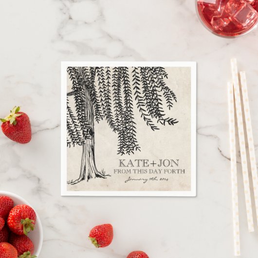 ヴィンテージ黒枝垂柳 スタンダードカクテルナプキン (インサイチュ)