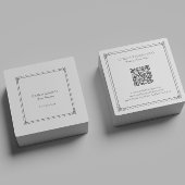 ヴィンテージ黒枠と白カスタム文字 スクエア名刺