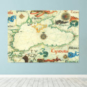 ヴィンテージ黒海の地図(1559) キャンバスプリント (インサイチュ (ウッドフロア))