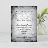 ヴィンテージ黒灰色スクロール葉結婚式招待状 招待状 (スタンド正面)