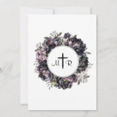 ヴィンテージ黒牡丹の棺 |ゴシック日付の保存 招待状 (裏面)