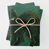 ヴィンテージ黒猫がハロウィーンに乗る ラッピングペーパーシート (インサイチュ)