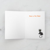 ヴィンテージ黒猫とムーンハロウィンカード カード (内部)