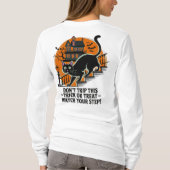 ヴィンテージ黒猫の注意 – この旅行しない Tシャツ (裏面)