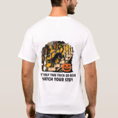 ヴィンテージ黒猫の注意 – 旅行しない Tシャツ (裏面)