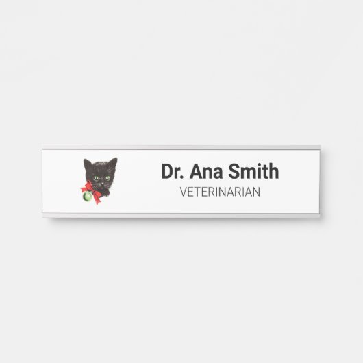 ヴィンテージ黒猫の獣医業 サインプレート (正面)