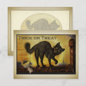 ヴィンテージ黒猫はがき ポストカード (正面/裏面)