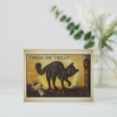 ヴィンテージ黒猫はがき ポストカード (スタンド正面)