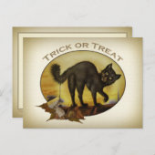 ヴィンテージ黒猫はがき ポストカード (正面/裏面)