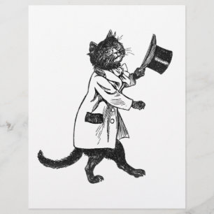ヴィンテージ黒猫アート フライヤー テンプレート
