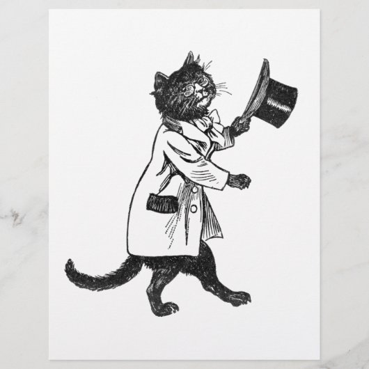 ヴィンテージ黒猫アート フライヤー テンプレート (正面)