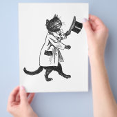 ヴィンテージ黒猫アート フライヤー テンプレート (手)