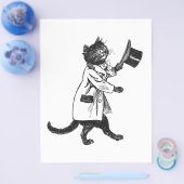 ヴィンテージ黒猫アート フライヤー テンプレート (シングル)
