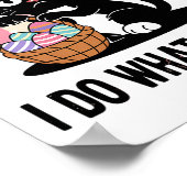 ヴィンテージ黒猫イースターおもしろい猫 ポスター (角)