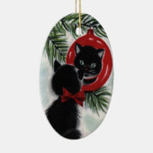 ヴィンテージ黒猫セラミッククリスマスオーナメント セラミックオーナメント (右)