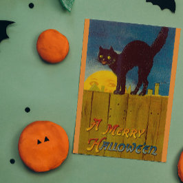 ヴィンテージ黒猫ハロウィーン カード