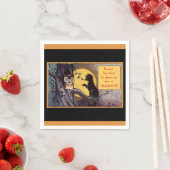 ヴィンテージ黒猫ハロウィーン スタンダードカクテルナプキン (インサイチュ)