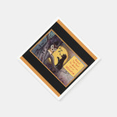 ヴィンテージ黒猫ハロウィーン スタンダードカクテルナプキン (角)