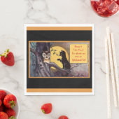 ヴィンテージ黒猫ハロウィーン スタンダードランチョンナプキン (インサイチュ)