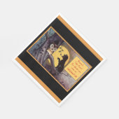 ヴィンテージ黒猫ハロウィーン スタンダードランチョンナプキン (角)