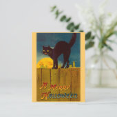 ヴィンテージ黒猫ハロウィーン ポストカード (スタンド正面)