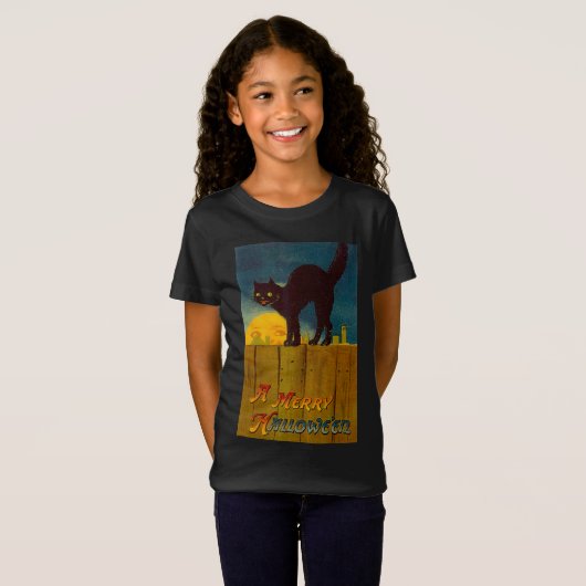 ヴィンテージ黒猫ハロウィーン Tシャツ