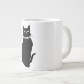 ヴィンテージ黒猫マグカップ ジャンボコーヒーマグカップ (正面右)