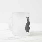 ヴィンテージ黒猫マグカップ フロストグラスマグカップ (正面左)