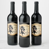 ヴィンテージ黒猫ワイパーソナライズされたンラベル ワインラベル (ボトル)