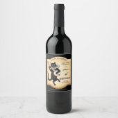 ヴィンテージ黒猫ワイパーソナライズされたンラベル ワインラベル (正面)