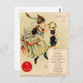 ヴィンテージ黒猫広告ポスター ポストカード (正面/裏面)