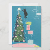 ヴィンテージ黒猫飾のクリスマスツリー シーズンカード