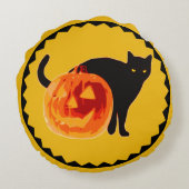 ヴィンテージ黒猫・ジャック・オランタン ラウンドクッション (裏面)