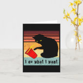 ヴィンテージ黒猫Red Cupで欲しいおもしろいこと カード (黄色い花)